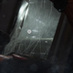 An onscreen button prompt shows glass that can be smashed for Joel to escape an overturned vehicle.